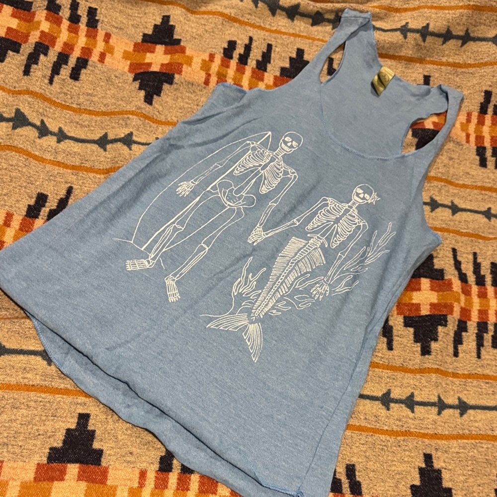 Alternative Light Blue Skeleton Mermaid Tank Top